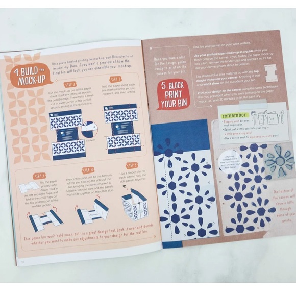 KiwiCo DOODLE CRATE Make Your Own “Block Printed Canvas Bin” Block Printing - Picture 12 of 16